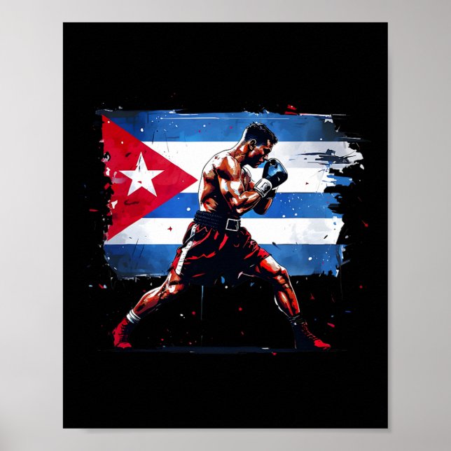 Poster Boxer cubano - Luvas do Orgulho Cuba Boxando Caixa (Frente)