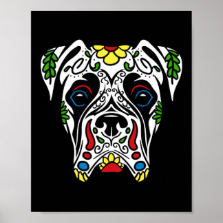 Poster Boxer De Branco - Crânio De Açúcar Agenciado Pelo