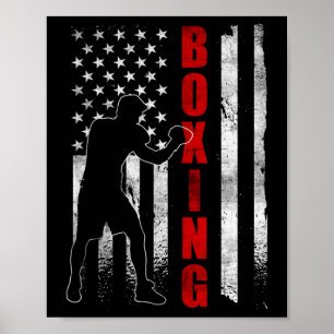 Poster Boxer de Sinalizador de Roupa de Boxing Americano