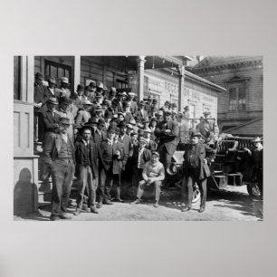 Poster Boxer Jack Johnson e formadores, início dos anos 1