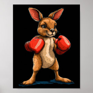 Poster Boxer Kangaroo Para Uma Tela De Luta Divertida