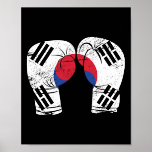 Poster Boxer Luvas Boxer - Bandeira Coreana Coreia do Sul