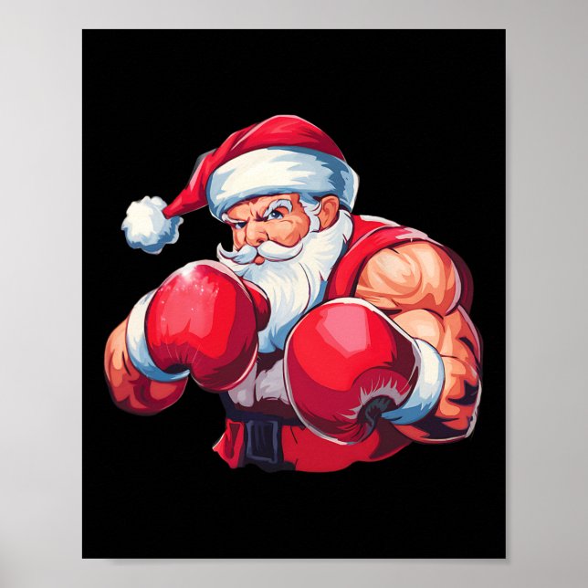 Poster Boxer Santa Claus Boxer Boxer Caixa de Natal Xm (Frente)