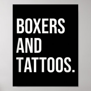 Poster Boxers E Tattoos Proprietário Alemão De Boxeiro Cã