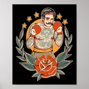 Poster Boxin Flash Edgy Boxin da Tatuagem Tradicional Ame