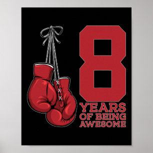 Poster Boxing 8 Anos De Ser Incrível Boxer 8º Aniversário