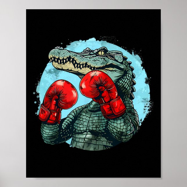 Poster Boxing Bear With Boxing Gloves Kickboxing Funny Bo (Frente)