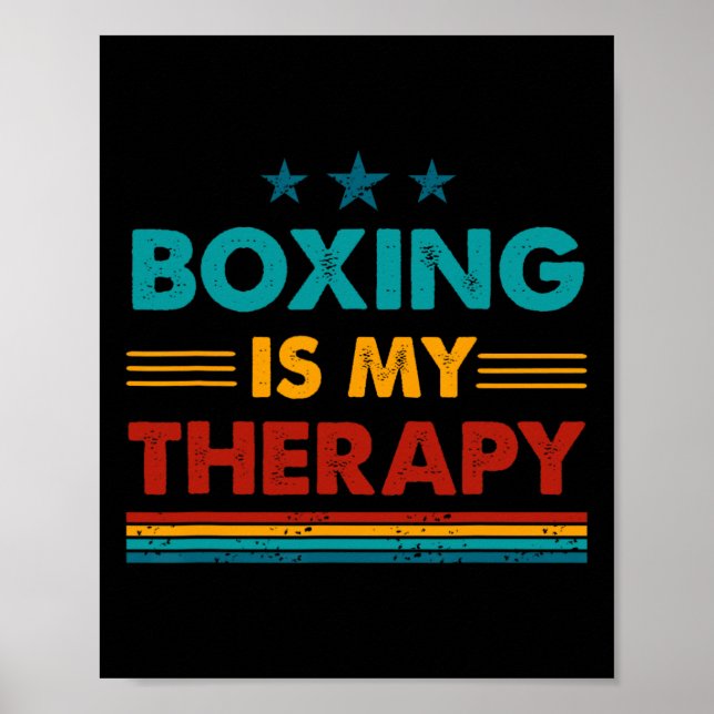 Poster Boxing É Minha Terapia Engraçada Boxing (Frente)