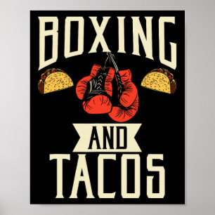 Poster Boxing E Tacos Comida Mexicana Taco De Amor