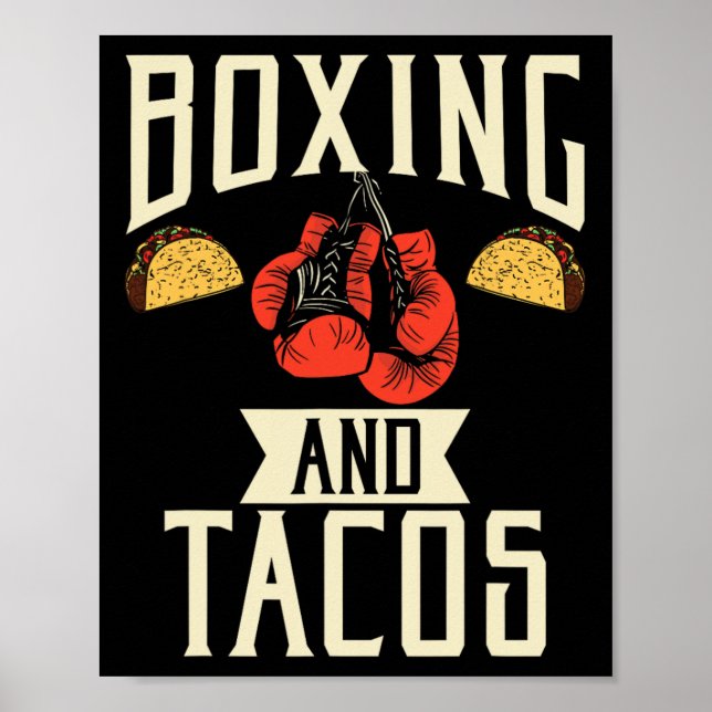 Poster Boxing E Tacos Comida Mexicana Taco De Amor (Frente)