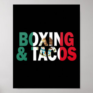 Poster Boxing E Tacos Engraçado México