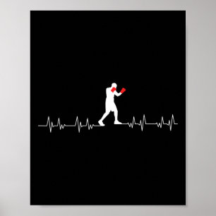 Poster Boxing Heartbeat Art Boxing Luvas Gym Boxer Boys