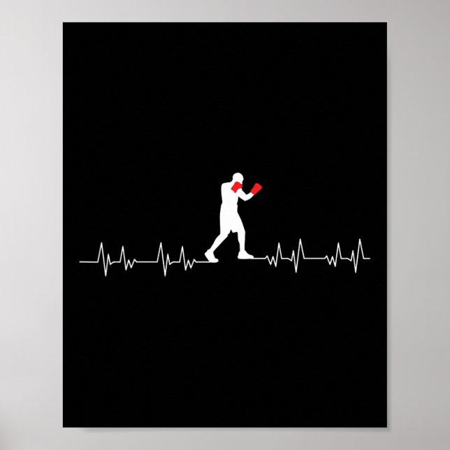 Poster Boxing Heartbeat Art Boxing Luvas Gym Boxer Boys (Frente)