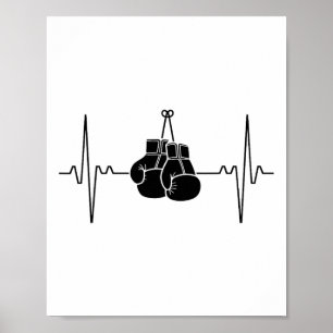 Poster Boxing Heartbeat Line Punch Design