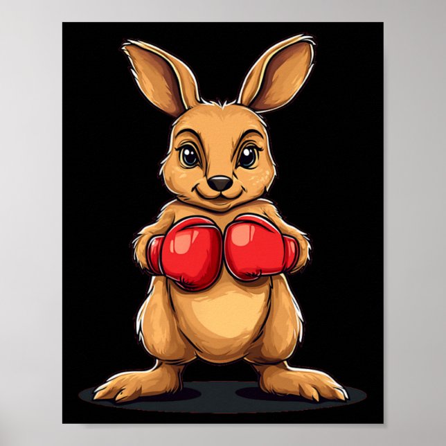 Poster Boxing Kangaroo Para Uma Ria De Bocado (Frente)