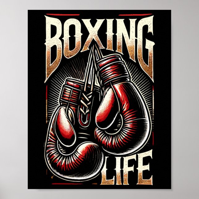Poster Boxing Life Para Boxers Profissionais Amatadores 6 (Frente)