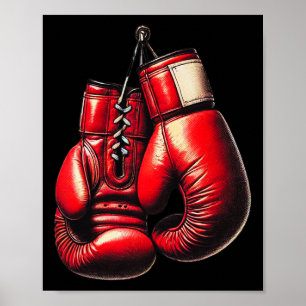 Poster Boxing Luvas Red Boxing Esporte Boxer Kickboxe