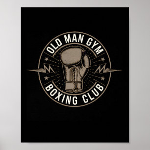 Poster Boxing Old Man Gym Boxing Club Pai Marido Avô