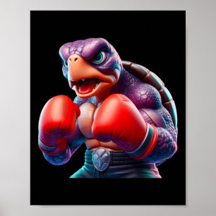 Poster Boxista da Tartaruga Boxer Kickboxer Mma Fighter