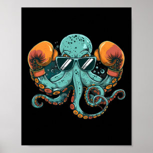 Poster Boxpus Lover Ocean Sea Creature Funny Boxin