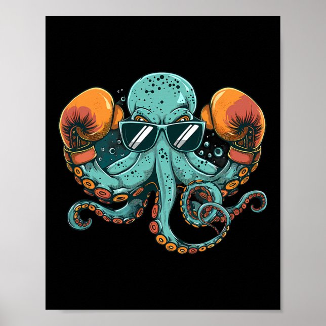 Poster Boxpus Lover Ocean Sea Creature Funny Boxin (Frente)