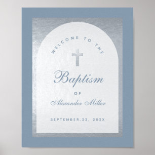 Poster Boy Baptism Silver Arch Dusty Sinal de Boas-vindas
