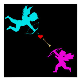 Pôster Boy & Gilr Angels Arrow Red Heart Poster