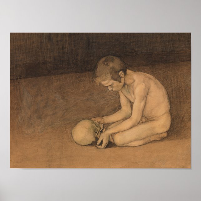 Poster Boy with Skull (por Magnus Enckell) (Frente)