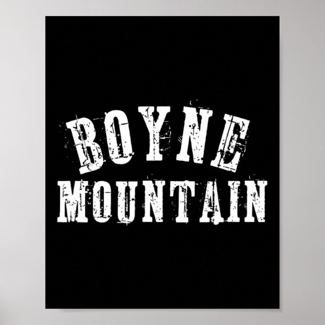 Poster Boyne Mountain Rustic Bold Artisan Grungy Ski Skie (Frente)