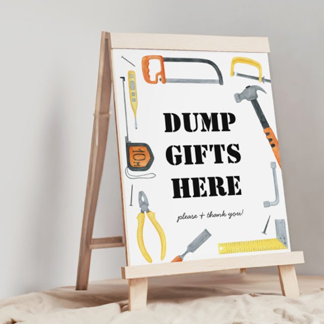 Poster Boys Construction Dump Gifts Aqui Sinal (Criador carregado)