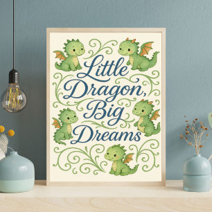 Poster Boys Dragon Nursery Little Dragon Grandes Sonhos