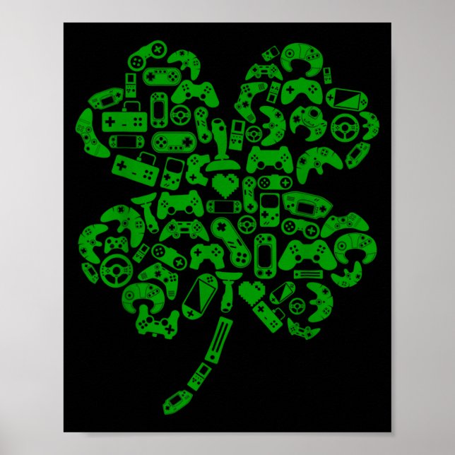 Poster Boys Gamer Game Shamrock St Patricks Day Irish Men (Frente)