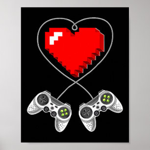 Poster Boys Gift do Heart Gamer Gift do Controlador de Jo