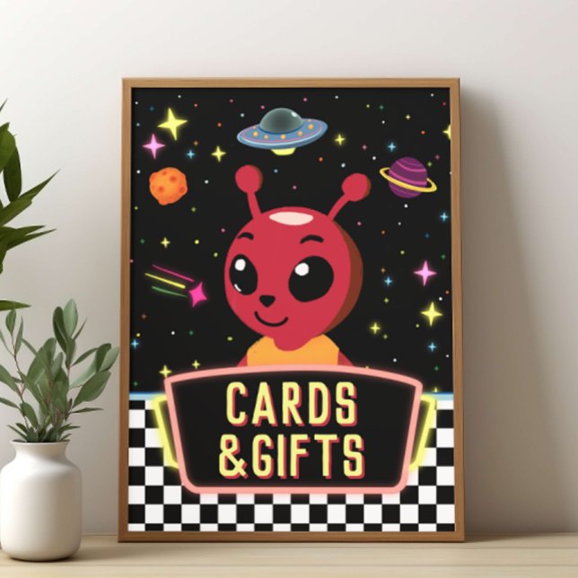 Poster Boys Neon Galaxy Space Alien Cards Gifts Sign (Criador carregado)