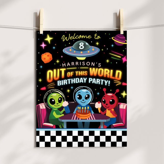 Poster Boys Out Of This World Space Alien Welcome Sign (Criador carregado)