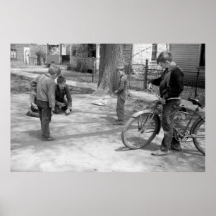 Pôster Boys Playing Marbles, Woodbine, Iowa, 1940
