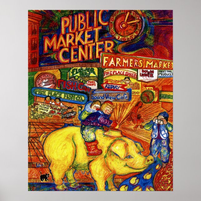 Poster Boys Riding Pig (Frente)