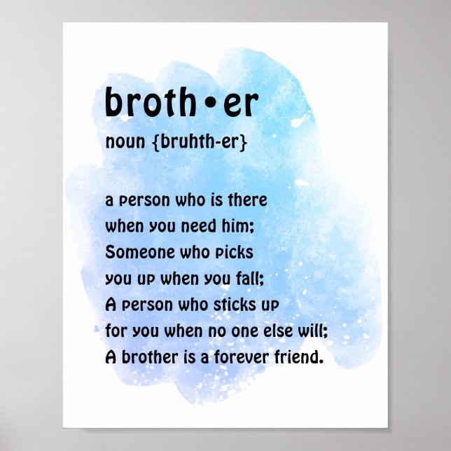 Poster Boys Room Wall Art Brother Definition (Frente)