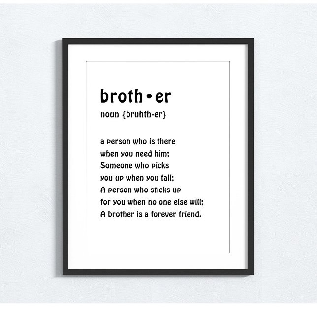 Poster Boys Room Wall Art Brother Definition (Criador carregado)