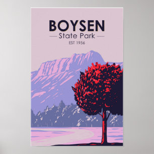 Poster Boysen State Park Wyoming Vintage