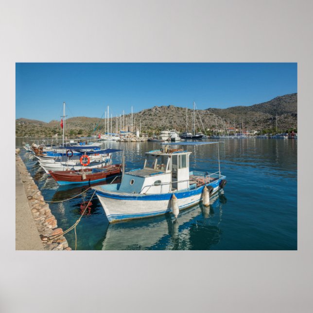 Pôster Bozburun Harbor perto de Marmaris, Turquia (Frente)