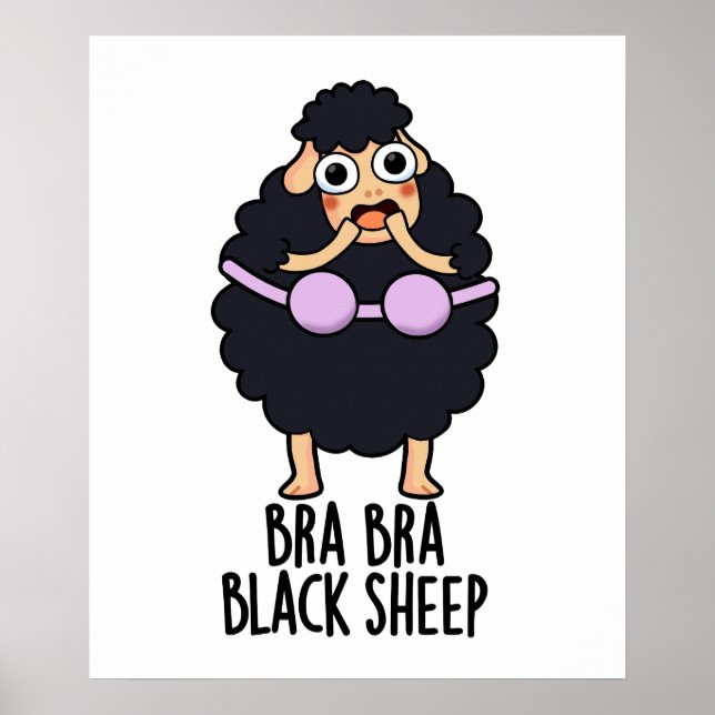 Poster Bra-bra Black Sheep Funny Animal Pun (Frente)