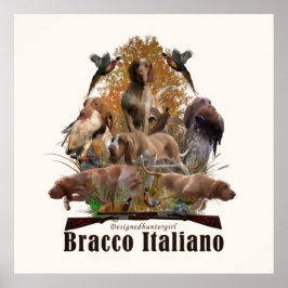 Poster Bracco italiano tapeçaria faux canvas imprimir acr