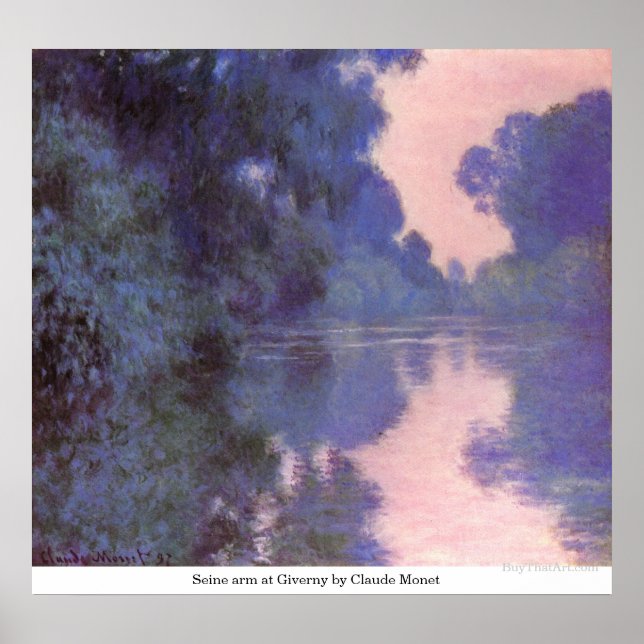 Pôster Braço-cerco em Giverny por Claude Monet (Frente)