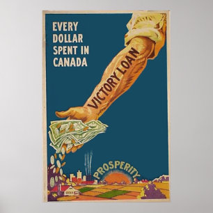 Pôster Braço patriótico canadense da prosperidade de WW