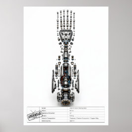 Poster Braço Robótico Futurista Explodido
