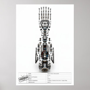 Poster Braço Robótico Futurista Explodido