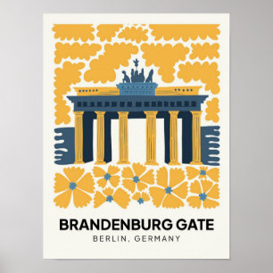 Poster Bradenburg Gate Berlin abstrato viagem da floricul
