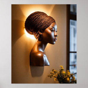 Poster "Braids in Bloom: 3D Wall Sconce Delight"
