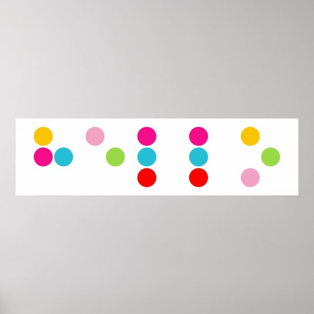 Poster Braille - idioma cego alfabeto letras saudáveis te (Frente)
